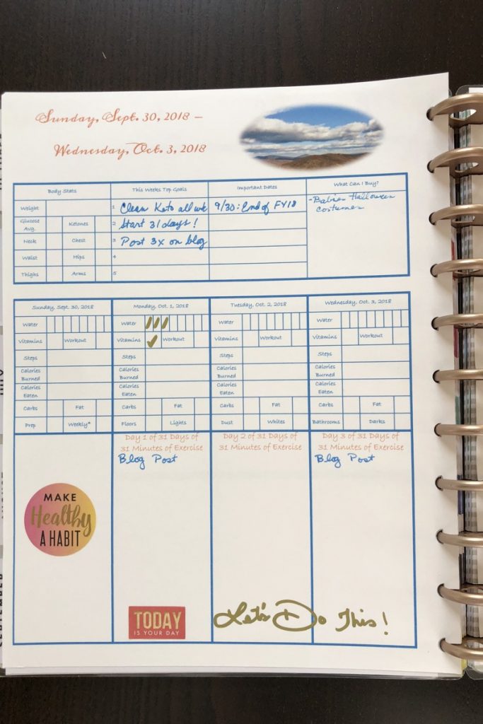 Join me in 31 Days of 31 Minutes of Exercise Journal